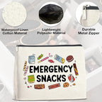 Snack Lover Gifts for Women, Foodie Gifts Makeup Bag, Emergency Snacks Zipper Makeup Pouch