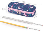 mibasies Girls Pencil Case for Kids, Multi-Slot Pencil Pouch, Unicorn Flower