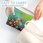 Floral Watercolor Painting Cosmetic Bag Mini Portable Travel Toiletry Bag Organizer Makeup Brushes Aesthetic Accessories Waterproof Storage Bag for Women