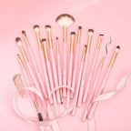 Docolor Eye Makeup Brushes 15Pcs Eyeshadow Brush Set with Soft Synthetic Hairs Professional Eye Shadow Blending Concealer Eyebrow Eyelash Eye Liners Premium Eye Make Up Brushes Set (Pink)