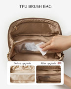 EACHY Travel Makeup Bag,Large Capacity Cosmetic Bags for Women,Waterproof Portable Pouch Open Flat Toiletry Bag Pattern Makeup Bag
