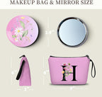 Birthday Inspirational Bridesmaid Proposal Team Small Gifts for Women Mom Aunt Teacher Sister Coworkers Makeup Cosmetic Bag Travel with Mirror Mothers Day Christmas Graduation H
