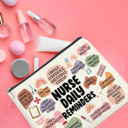 Nurse Gifts Makeup Bag, Inspirational Gifts for New Nurse Practitioner, Daily Reminders Zipper Makeup Pouch