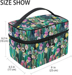 Makeup Bag, Watercolor Cactus Travel Makeup Organizer Bag Cosmetic Cases Toiletry Bags for Girl Women Ladies