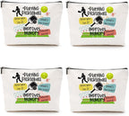 4pcs Pickleball Gifts Makeup Bag, Ball Player Cosmetic Bag Ball Lover with Zipper Pouch Accessories Pickleball Lover Gifts for Women Girls Mom Fans Player Friendship Travel Cosmetic Pouch