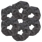 Large Solid Scrunchie - Set of 6 - Dark Heather Grey