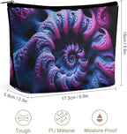 Women's Fashion Zipper Cosmetic Case, Portable Makeup Case, Personality Toiletry Bag, Travel Cosmetic Toiletry Bag Trippy Purple Tie Dye