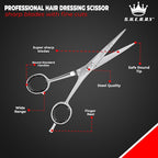 Professional Barber Shears 6.5” – High Carbon Stainless Steel Hair Cutting Scissors with Razor Sharp Edge for Salon & Home Use by S.H.E.R.R.Y (silver, 6.5)