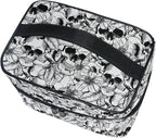 Goth Skull Makeup Bag, Gothic Skull Flowers Makeup Organizer Bags Toiletry Bag Box Travel Cosmetic Bag Make Up Train Case for Women Teen Girl Ladies