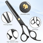 Hair Cutting Scissors Kit, Professional Barber Shears Set with Hair Scissors Thinning Shears, Tijeras para Cortar Cabello Haircutting Sheers Hair Cut Blending Salon Scissor for Men Women Pet