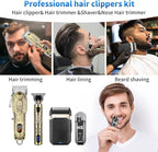 HIENA PRO Hair Clippers for Men Professional, Cordless Barber Clipper and T-Blade Beard/Hair Trimmer Set, Electric Razor Foil Shaver Nose Trimmer Barber Kit, Men's Hair Cutting Kit (814 Set)