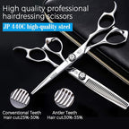 Fenice Professional Hair Cutting Thinning Shear- 8 in 1 Hairdressing Scissors Set - Barber Hair Cutting Scissors/Shears（5.5 inch）