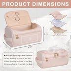 Personalized Makeup Bag for Women, Printed Initials Name Cosmetic Bag with Handle, Customized PU Leather Travel Toiletry Bag for Girls, Gifts for Bridesmaid, Daughter, Wife, Mothers Day