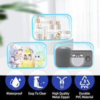 16 Pieces Clear Cosmetic Bags, PVC Clear Pouch with Zipper TSA Approved Toiletry Bag for Travelling, Waterproof Transparent Travel Makeup Cosmetic Organizer Case for Men and Women (Blue-M)
