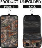 Travel Toiletry Bag for Women & Men Forest Tree Leaves Hanging Cosmetic Organizer Portable Waterproof Makeup Case Make Up Bag with Compartments Travel Essentials for Bathroom Shower