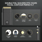GTS Hair Clippers for Men Professional, Beard Trimmer Kits & Sets, Cordless Mens Hair Trimmer, Electric Shavers, Haircutting Machine with LED Display, for Barber 4 in 1