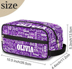 Personalized Makeup Bag with Name, Best Friends Teen Women Mom Birthday Gift Toiletry Travel Bag for Toiletries, Purple Glittering Sequins