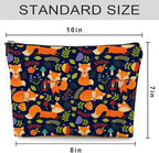 Small Makeup Bag for Purse Cute Canvas Waterproof Cosmetic Bags for Women Zipper Travel Toiletry Pouch-Fox Makeup Bags