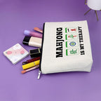 Sazuwu Mahjong Gifts for Women 2PCS Makeup Bag Gifts for Mahjong Players Mahjong Themed Gifts Cosmetic Bag Mahjong Gifts Funny Happiness Gifts for Mahjong Lover Retirement Gift Birthday