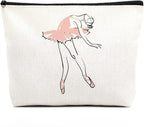 fkovcdy Ballet Makeup Bag - Ballerina Dance Bag for Dancer Gift, Ballet Lover, Teacher, Recital - Zipper Bag for Female Friend Birthday Gift