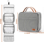 Bosidu Hanging Travel Toiletry Bag,Large Capacity Cosmetic Travel Toiletry Organizer for Women with 4 Compartments & 1 Sturdy Hook,Perfect for Travel/Daily Use/Christmas