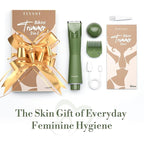 Flyant Bikini Trimmer for Women, 2 in 1 Electric Shaver for Women, Pubic Hair Trimmer Waterproof IPX7 with Led Display for Leg Arm Underarm Bikini Area, Pull Bows Gift Box for Friends (Dark Green)