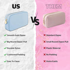 DANCOUR Nylon Makeup Bags for Women Large Preppy Travel Toiletry Pouch Cosmetic Bag Makeup Organizer