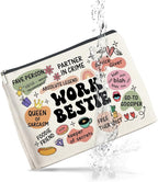 Work Bestie Gifts Makeup Bag, Work Best Friend Gifts for Women, Gifts for Coworker Colleagues Friend Work Bestie Zipper Makeup Pouch