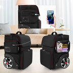 Large Makeup Train Case,Cosmetic Makeup Case for Hairstylist, Hairdresser Bag with Detachable Pouch,Heat Insulation and Anti-scalding Full layer for Hairdressing Tool Organizer Trolley with wheels