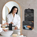 Travel Toiletry Bag for Women & Men Space Water Fire Hanging Cosmetic Organizer Portable Waterproof Makeup Case Make Up Bag with Compartments Travel Essentials for Bathroom Shower