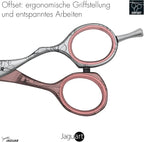 Jaguar Tender Love Floral Hairdressing Scissors, Right Handed Offset Handle, 5.5 Inch