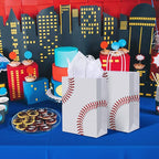durony 16 Pieces Baseball Party Favor Bags with Handles Tissue Paper Gift Bags Goodie Candy Treat Bag for Birthday, Baseball Themed Party Supplies (8.6 x 6.2 x 3.1 Inches)