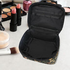 MNSRUU Makeup Bags, Vintage Wildflower Mushrooms Makeup Organizer Bags Toiletry Bag Box Travel Cosmetic Bag Make Up Train Case for Women Teen Girl Ladies