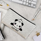 Panda Gifts Dots Makeup Bag,Gifts for Panda Lover Wonmen Girls,Cute Baby Panda Guess What It's Pug Butt Cosmetic Bag,Makeup Case for Teen Girls Daughter,Panda Accessories,Canvas Zipper Pouch