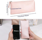 SumDirect PU Leather Cosmetic Pencil Bags - Small Soft Makeup Pouch with Zipper, Pencil Pouch Case Simple Comestic Organizer