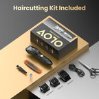 Hair Clippers for Men, Cordless Hair Clipper Kit, Adjustable 4 Length Setting, 2-Speed Settings, Replaceable Ceramic Blade Heads, Rechargeable Hair Clippers for Family (Black)