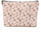 Vintage Daisy Flowers Makeup Bag Floral Cosmetic Bag Friend Friendship Gifts for Women Girls Sister Coworker Auntie Botanical Travel Organizer Zipper Pouch Christmas Thanksgiving Birthday Gifts