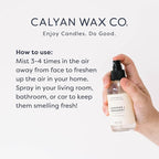 Calyan Wax Co. Non Toxic Room Spray, Evergreen + Eucalyptus Air Freshener, Non Aerosol Natural Room Mist, Aromatherapy Spray with Essential Oils, 4fl oz