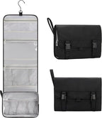 Relavel Travel Hanging Toiletry Bag for Men Women Travel Kit Shaving Bag Waterproof Large Makeup Bag Wash Bag Makeup Organizer Cosmetic Case for Bathroom Shower Black