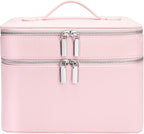 Makeup Case, Large Capacity Waterproof Double Layer Cosmetic Bag with Removable Divider, Double Compartment Brush Organizer, Multi-functional Travel Organizer