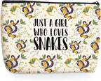 Cute Snakes Print Makeup Bag Snake Gifts Cosmetic Travel Bag Snake Accessories Decor Stuff for Animal Snakes Lovers Women Breeder Girls Sister Best Friend Funny Skincare Bag for Christmas Birthday