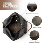Janhavi Waterproof Personalized Toiletry Bag for Men,Engraved Initials & Wheat Ear, Make Up Bag for Traveling, Men's Accessories Organizer, Groomsmen Gifts for Him, Travel Essentials(Dark Grey K)