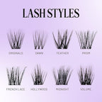 Lilac St - Originals Starter Kit - Includes Natural Faux Eyelash Clusters (10mm & 12mm), Clear Lash Glue, & Lash Applicator - Lightweight & Lifelike - Lasts 10 Days - Cruelty Free, Vegan - 20 Lashes