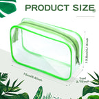 Weewooday 12 Pieces Clear Makeup Bags Cosmetic Storage Bags PVC Zipper Pouches Travel Waterproof Makeup Plastic Case for Women Organizing Toiletries Traveling Bathroom(Small,Green)
