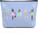 fkovcdy Dance Bag, Ballerina Makeup Bag, Dance lover Gifts, ballet Cute Small Cosmetic Bag, for dancing dancer recital gift birthday Christmas graduation travel Gifts. blue