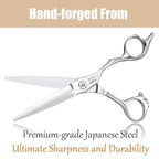 JASON 6" Hair Cutting Scissors with Ultimate Sharp Sword Blade, Professional Haircut Scissor Hair Trimming Shear for Barber, Hairdresser, Stylist, Women and Men, Japanese 440C Stainless Steel Gift