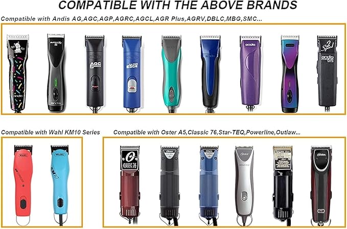 Professional Detachable Replacement Ceramic Blades Set,Cut Length,Compatible with Andis AGC,BDC,BGC,MBG Series/Oster Classic 76/Star-Teq/Power-Teq/A5 Clipper (1.2MM-9.5MM 4PACK) Golden