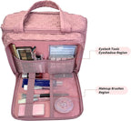 SUNRISING Travel Toiletry Bag for Women，Large Toiletry Bag for Women，Water-Resistant Puffy Cosmetic Makeup Bag Organizer with Handle for Travel Toiletries Skincare Accessories Essentials - Pink