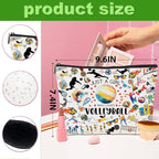 4pcs Volleyball Cosmetic Bag for Women, Volleyball Makeup Bag Pouch Accessories for Players Teams Stuff, Sport Party, Birthday Graduation Gifts for Her Women Friends