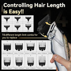 Professional Hair Clippers and Trimmers Set for Men, Cordless Rechargeable Electric Hair Clippers for Hair Cutting, Haircut Clipper for Barber, Men's Gifts for Husband, Barbers, Father